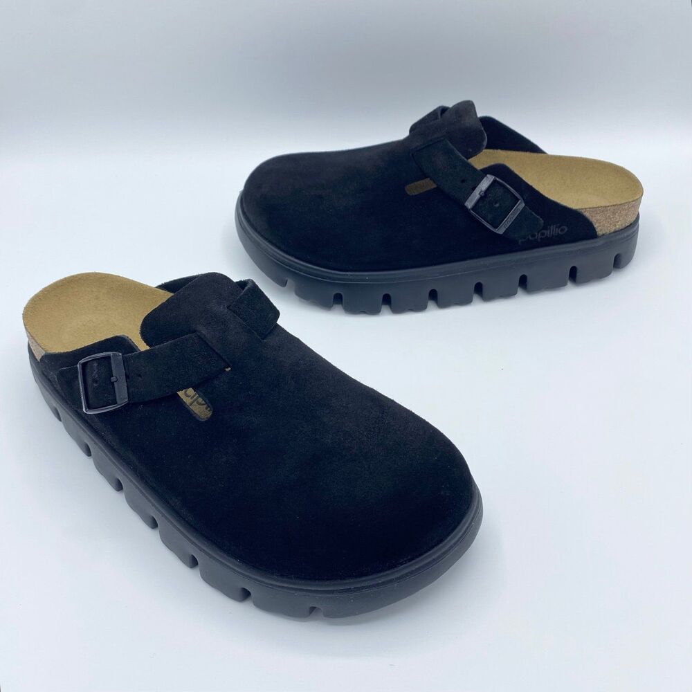 Papillio By Birkenstock Black Suede Boston Clog Size 40 / US 9 - 9.5 - Picture 3 of 13